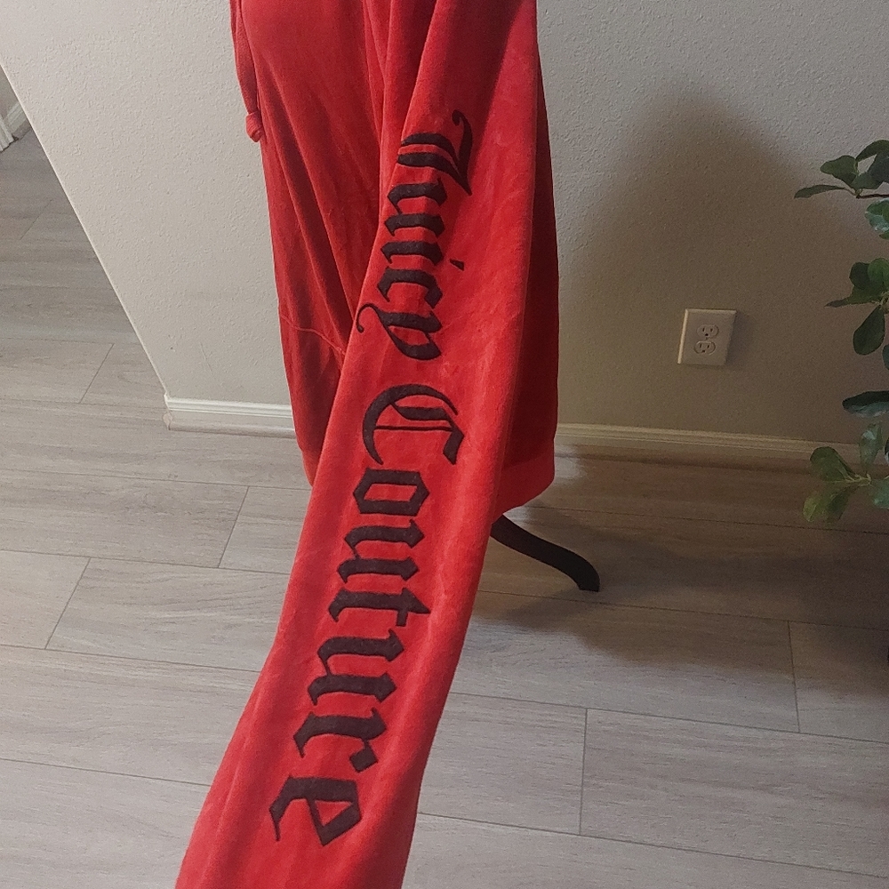 Juicy Couture Oversized Red Hoodie Sweatshirt Size Large - Picture 11 of 16